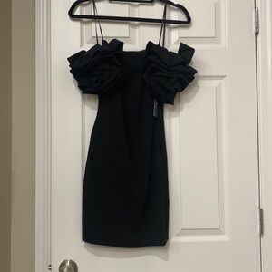 Black Puffy Sleeve Mini Dress - Sz Small